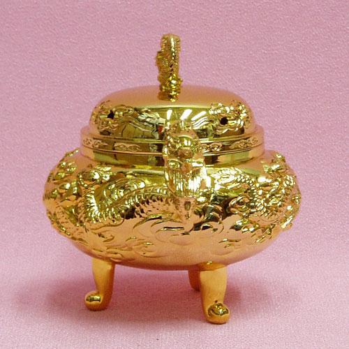 運気好転】金色の龍神香炉（りゅうじんこうろ）瑞雲 作 日本製 : 風水