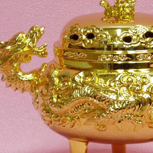 運気好転】金色の龍神香炉（りゅうじんこうろ）瑞雲 作 日本製 : 風水