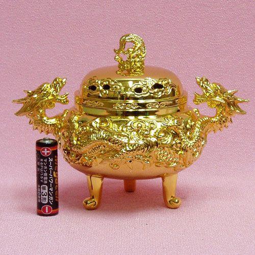 運気好転】金色の龍神香炉（りゅうじんこうろ）瑞雲 作 日本製 : 風水