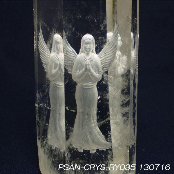 天然石水晶ポイント [女神彫刻]専用木製台座付き 風水天珠堂 : 風水天