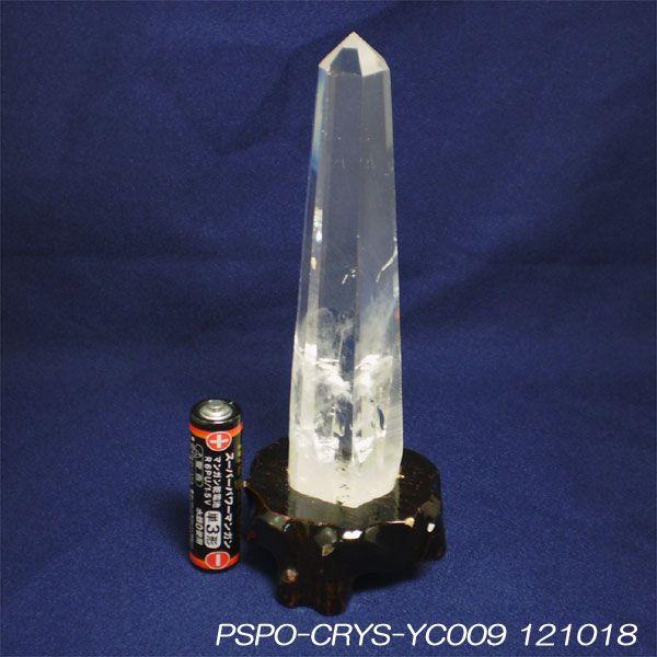水晶ポイント（六角柱）天然石 木製台座付き 集中力を高める