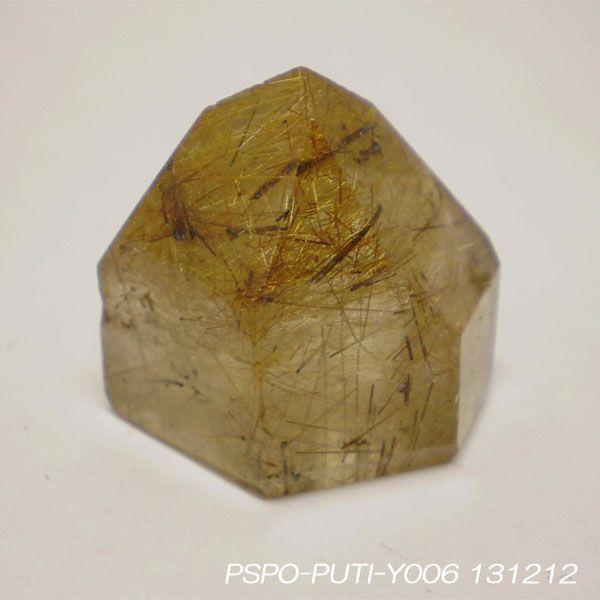 ゴールドルチルクォーツポイント（針水晶六角柱）Y006 風水天珠堂
