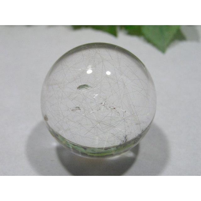 プラチナルチルクォーツ（針水晶）32mm丸玉 天然石 原石 クリスタル 金 