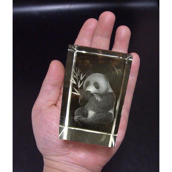 送料無料)NO-3 風水の高級クリスタルレーザー彫り置物□幸運の福パンダ