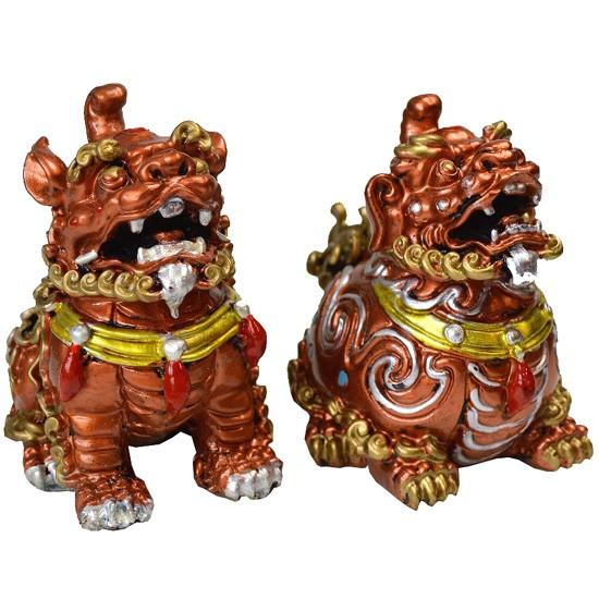 NO-31（送料無料）☆≪古色骨董≫風水の貔貅（ヒキュウ大）◇雄雌ペア