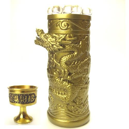 送料無料）◇《五本指の龍》◇七星昇り飛龍・宝物入れ（龍柱）◇天然