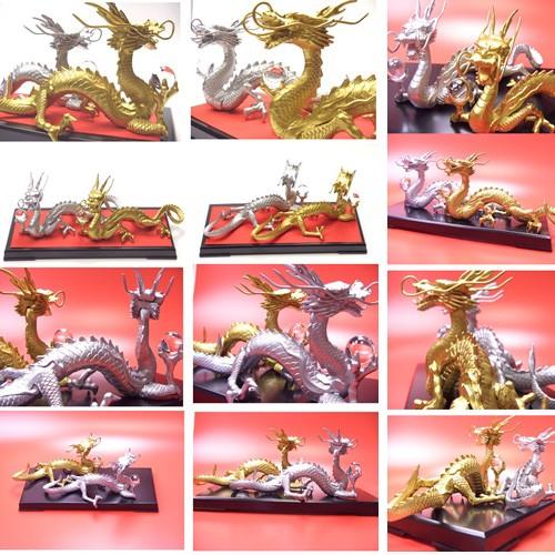 三本指の龍》◇風水の願い龍◇【金銀夫婦龍】◇豪華8点セット◇天然