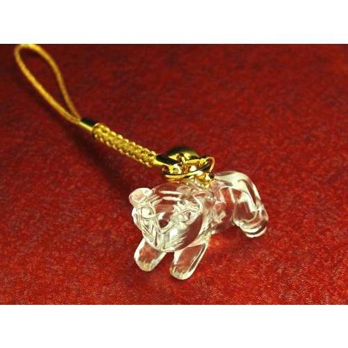 送料無料】◇干支 / 寅 虎 とら ◇水晶ストラップ☆風水の根付け