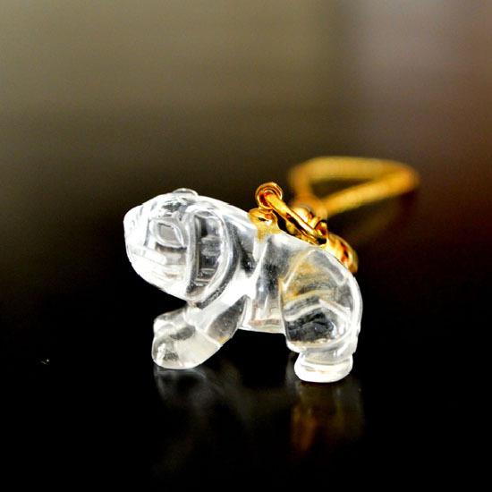 送料無料】◇干支 / 寅 虎 とら ◇水晶ストラップ☆風水の根付け