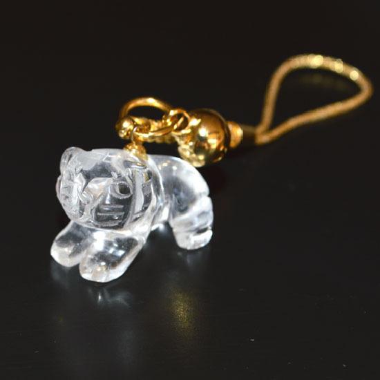 送料無料】◇干支 / 寅 虎 とら ◇水晶ストラップ☆風水の根付け