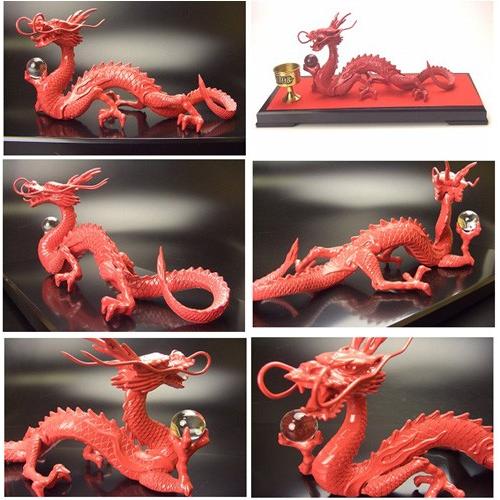 送料無料)◇《三本指の龍》◇【赤龍】◇炎神・赤光龍◇風水の願い龍