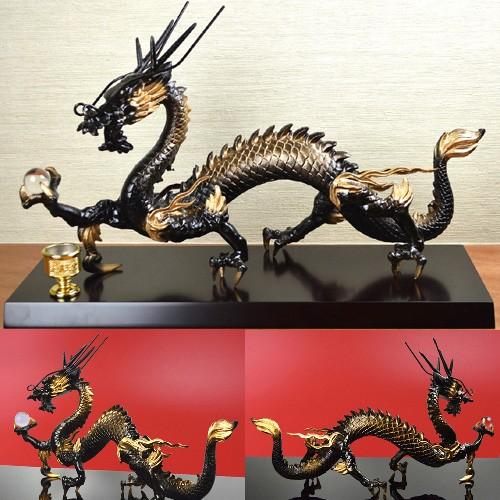 NO-4(送料無料)◇超巨大龍◇《三本指の龍》◇【黒龍】◇覇王黒光龍
