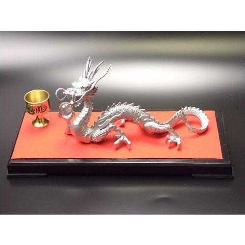 送料無料)◇《三本指の龍》◇銀龍◇風水の願い龍◇特典◇天然水晶玉 