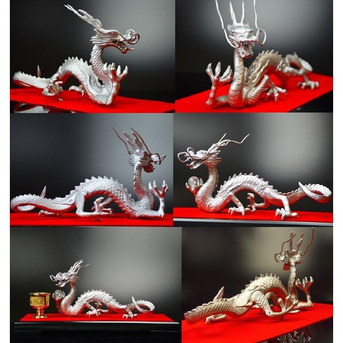 送料無料）NO-14《五本指の龍》◇銅製・王妃銀龍◇特典◇天然水晶玉