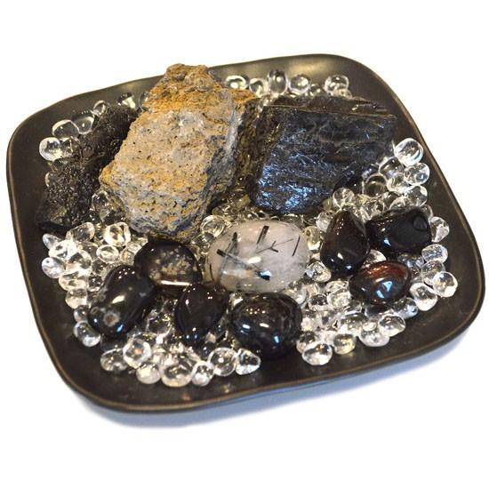 送料無料)NO-21☆ブラックストーン黒石浄化13点セット☆富士山溶岩