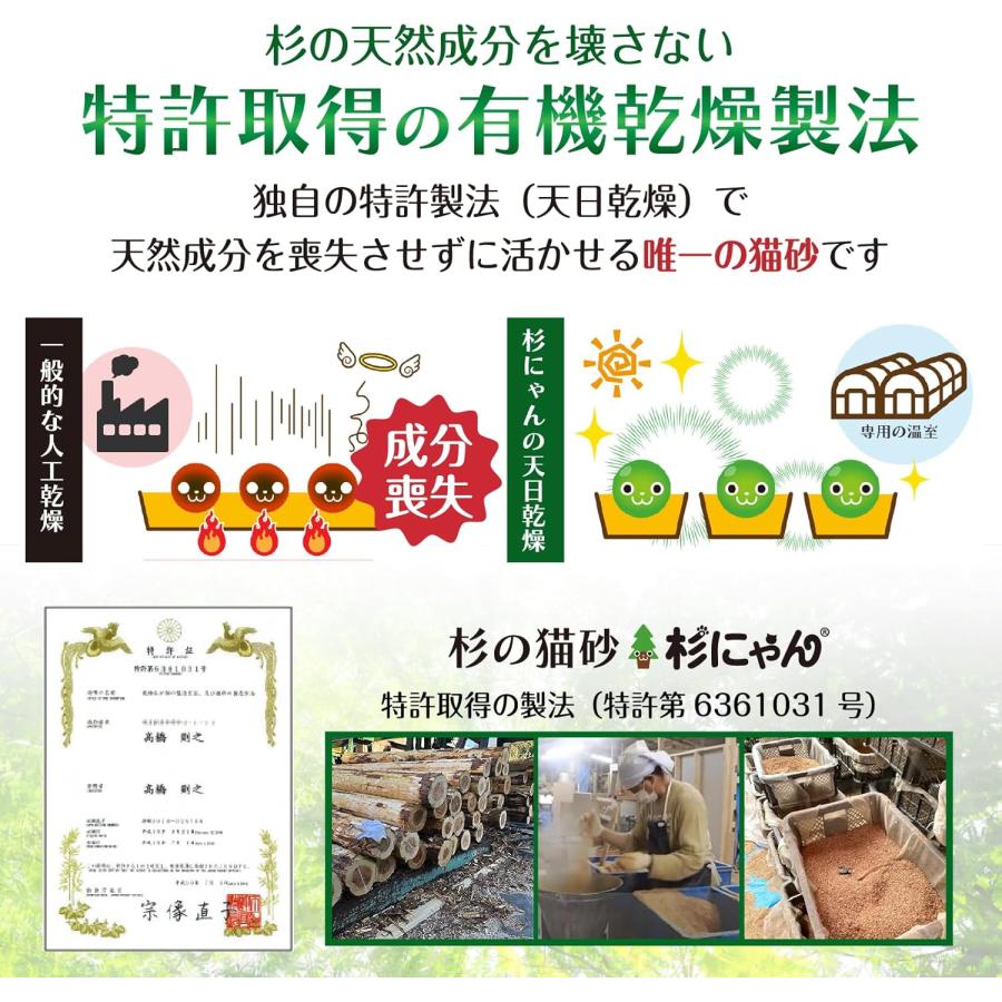 敏感肌用の猫砂 10L 大粒 ノンケミカル オーガニック 肌ケア 完全無添加  猫肌と同じph6.4  消臭 抗菌  木製 ネコ 猫 土に還る 日本製 TVメディア掲載 杉にゃん |  | 08