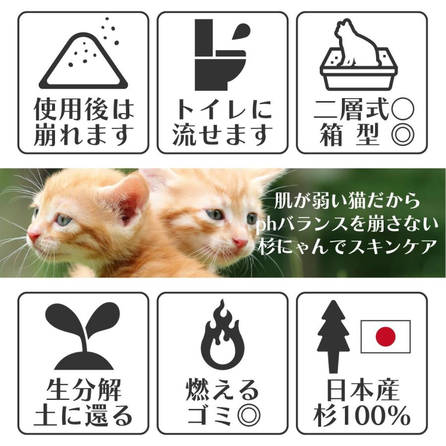 敏感肌用の猫砂 10L 小粒 ノンケミカル オーガニック 肌ケア 完全無添加  猫肌と同じph6.4  消臭 抗菌  木製 ネコ 猫 土に還る 日本製 TVメディア掲載 杉にゃん |  | 16