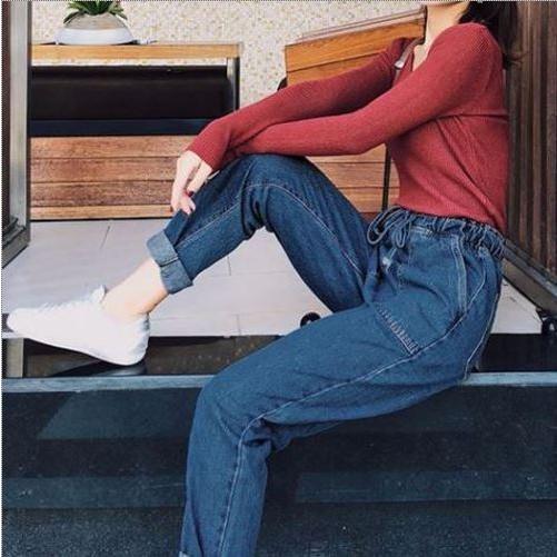 デニムパンツ レディース ウエストゴム 紐 コーデ 送料無料 : ふわふわ