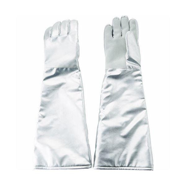 公式の店舗 遮熱・耐熱手袋 TRUSCO ロング手のひら牛床革 1双 TMT-767FALT シルバー 補強付 使い捨て手袋