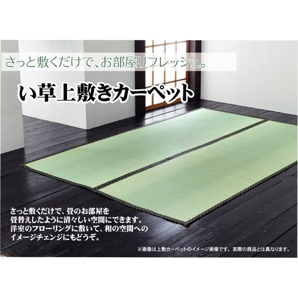 日本製 い草 上敷き/ラグマット 〔双目織 六一間8畳 約370×370cm 