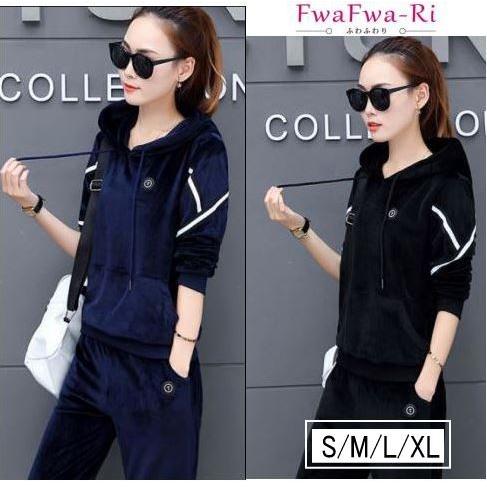 セットアップ レディース ベロア スウェット 上下 送料無料 : ふわふわ