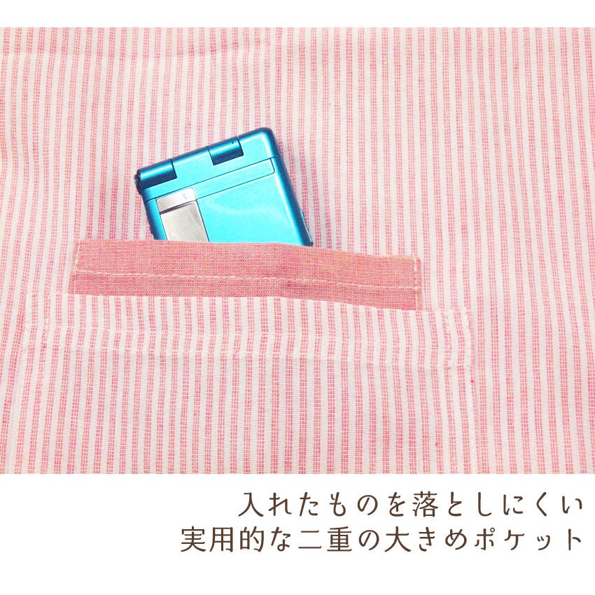 エプロン サイドボタン 保育士 フリーサイズ LL 大きいサイズ 普通丈と小柄な方に嬉しいショート丈 | 布和里 | 17