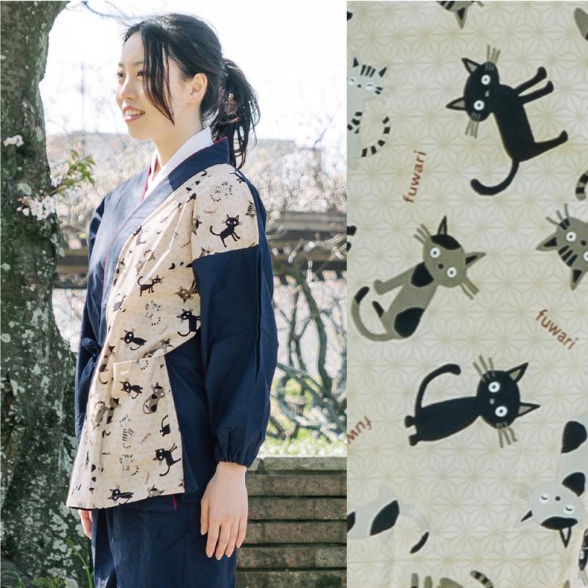 布和里 作務衣 女性 おしゃれ 切り替え柄 かわいい ふくろう柄 布和里 作務衣 女性 おしゃれ 切り替え柄 かわいい ふくろう柄