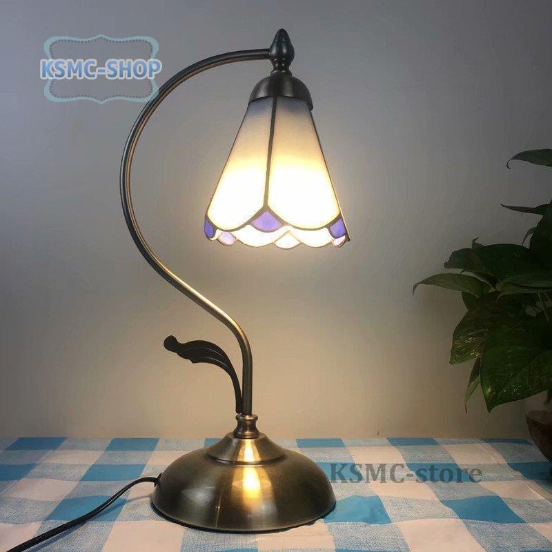 電気スタンド table lamp 卓上照明 ステンドグラス ベッドサイドランプ