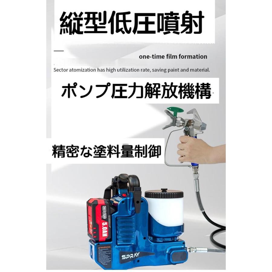 エアホース　エアスプレーガン付き 高圧塗装機 スプレーガン 電動スプレーガン 10段3.0AH電池2 個