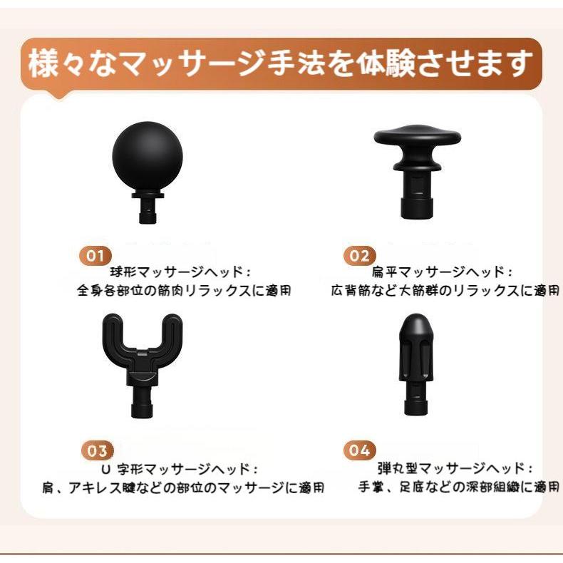 【上位モデル】マッサージガン 筋膜リリースガン　電動マッサージャー マッサージガン 筋膜リリースガン 9段階振動スピード調節 4種類ヘッド