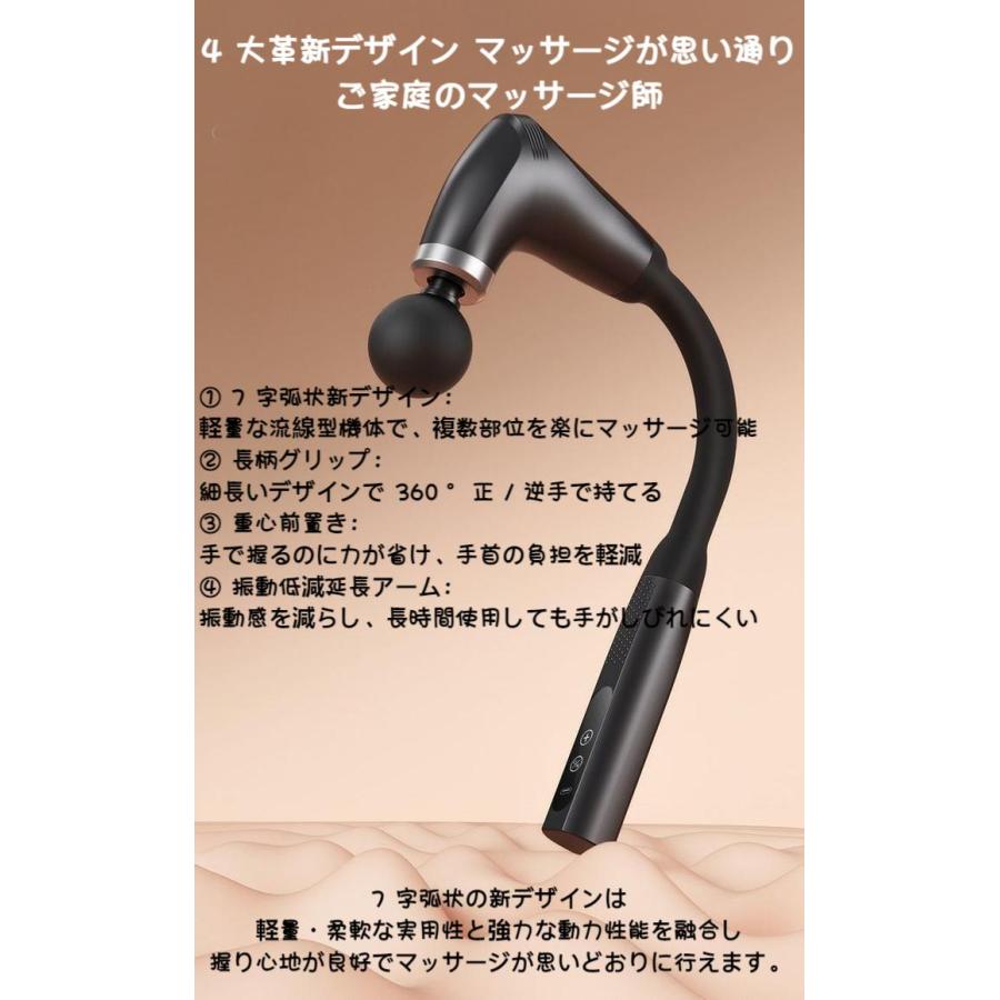 マッサージガン 筋膜リリースガン 9段階振動スピード調節 4種類ヘッド