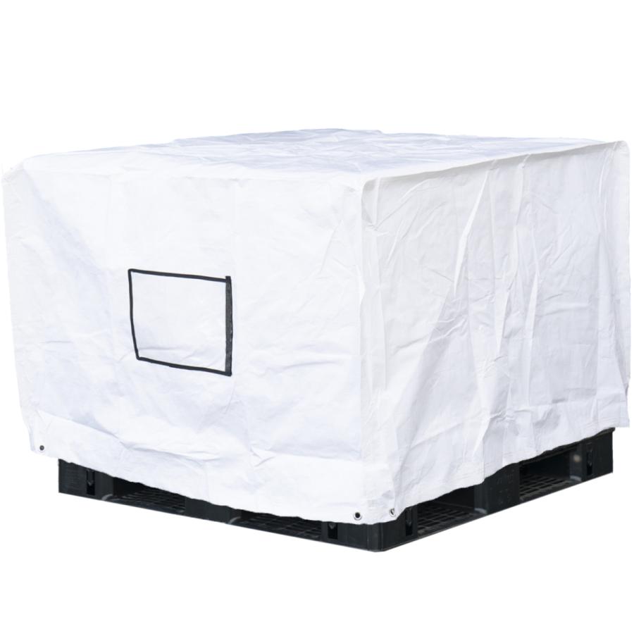 フージンパレットカバー 1.2m×1.2m×H1.0m 高耐候性UVパレットカバー PE 防水 防塵 UVカット 国内パレット 屋内外用 既成サイズ 1.1m×1.1mパレット用｜fuzin-air