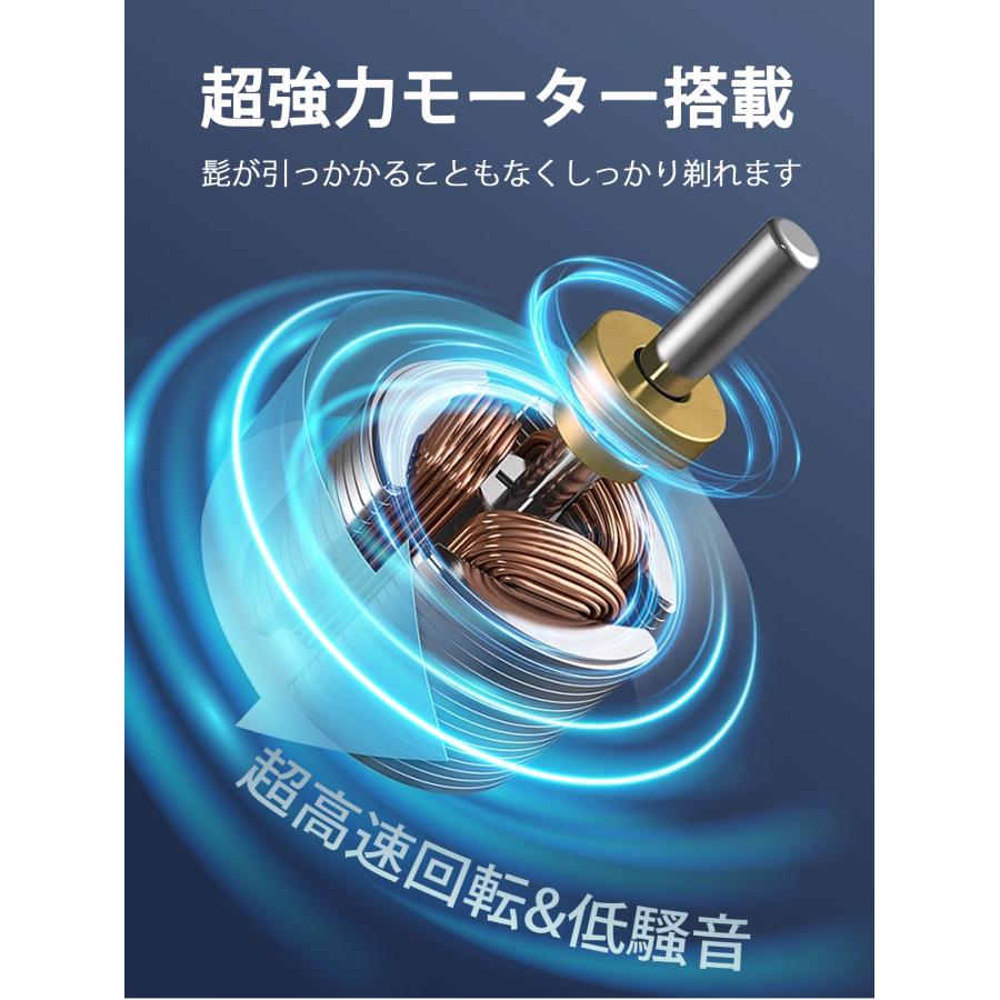 【1年保証】メンズシェーバー 電気シェーバー シェーバー 3枚刃 髭剃り ひげ剃り 回転式 充電式 丸洗い可能 USB充電式 LED電池残量表示 ひげそり｜fuzmoonstore｜08