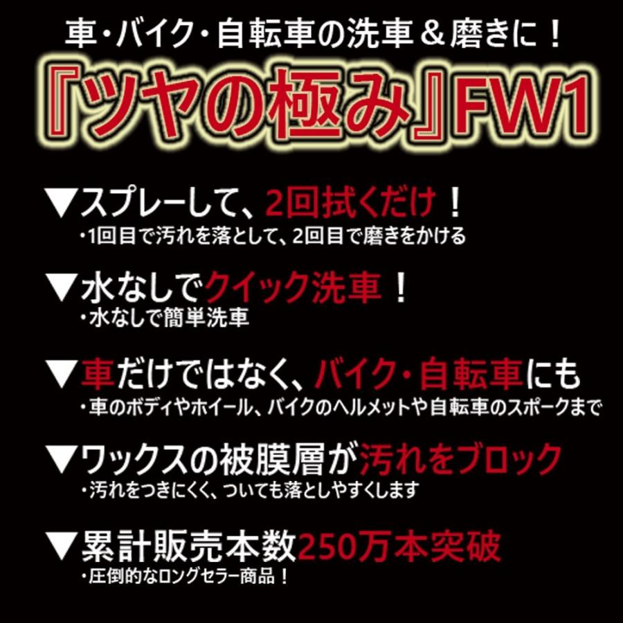 FW1 エフダブリューワン 2本 ウエス3枚組セット 車 ワックス カーワックス スプレー 水なし洗車 ワックス剤 洗車 磨き コーティング 拭き上げ用クロス|fw1waxjp|06