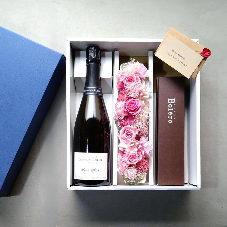 お中元 ギフトに シャンパンとプリザーブドフラワーアレンジメントとチーズケーキのギフト 花 ワイン チーズケーキ 記念日 誕生日 メッセージカード Fwd 001 花とワインとチーズケーキと 通販 Yahoo ショッピング