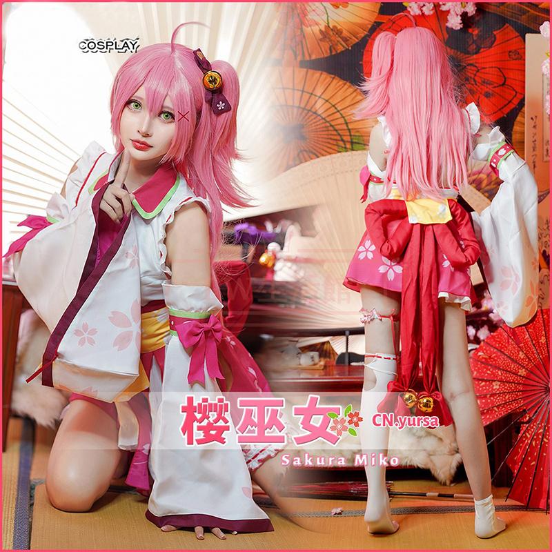 バーチャルYouTuber VTuber 櫻巫女 さくらみこ コスプレ衣装 ウィッグ 