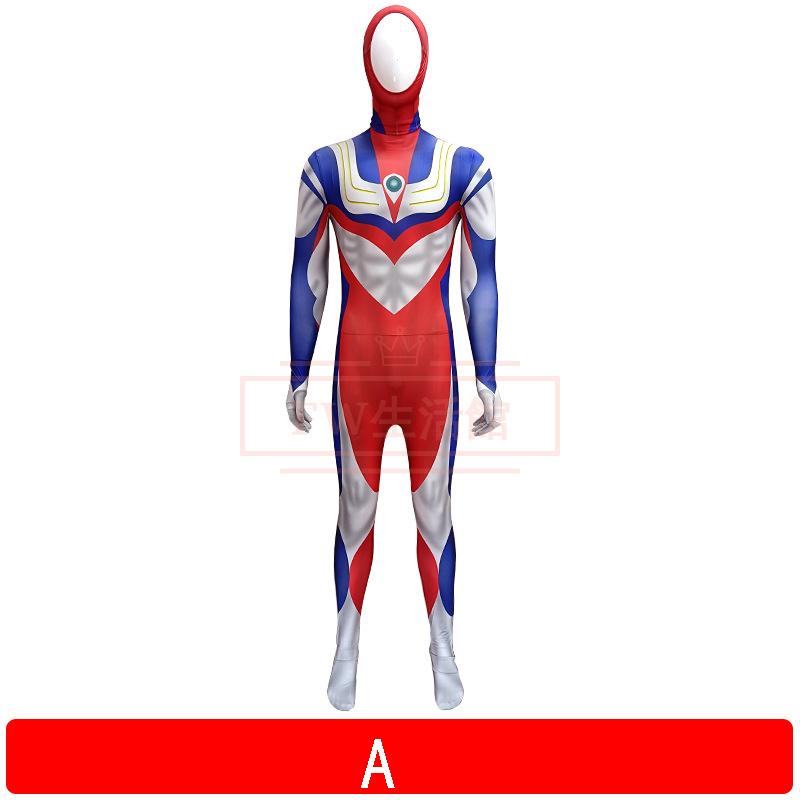 ウルトラマンティガ風全身タイツコスプレ衣装 子供 キッズ 大人ハロウィンコスチュームパーティー仮装演出道具halloween特集
