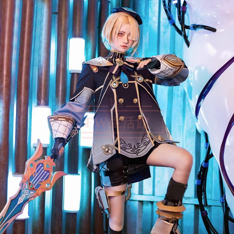 原神コスプレフレミネウィッグ、ブーツ、潜水タンク、ヘルメット付き