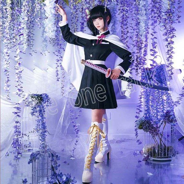 【コスプレ衣装・ウィッグ・靴】鬼滅の刃 栗花落カナヲ 鬼滅の刃風栗花落カナヲ 子供用成人用着物コスプレ衣装ウィッグ靴道具