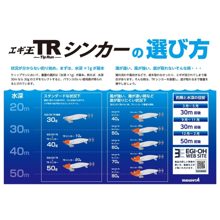 YAMASHITA（ヤマシタ） エギ王 TRシンカー 15g #夜光 ティップラン