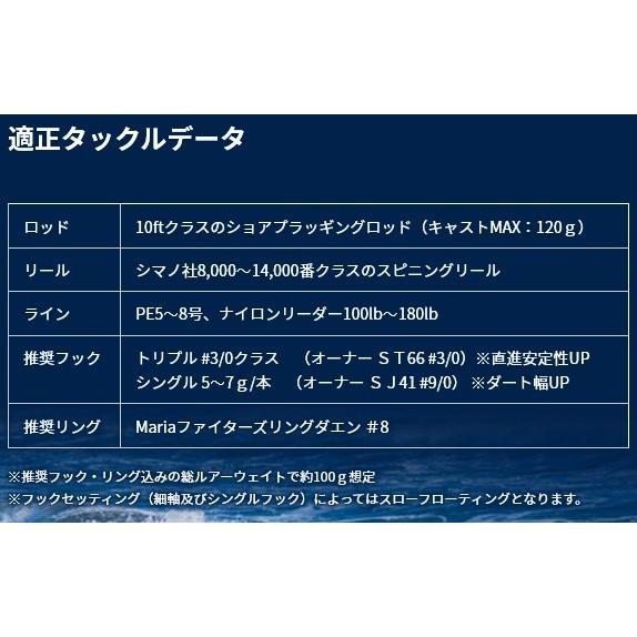 Maria マリア ボアー SS195 85g 004 ケイムラスリットグロー スロー