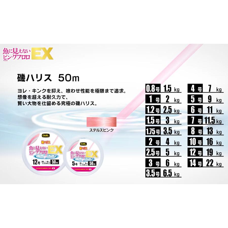 (新製品) デュエル 魚に見えないピンクフロロ EX 磯ハリス 50m 10号 35lb ライン | DUEL | 01