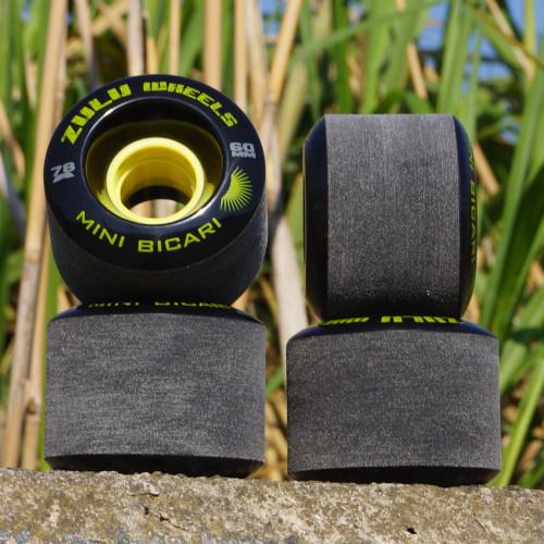 Zulu Wheels Mini Bicari 78a 60mm ソフトスライドウィール / 適度なグリップでガービングからの楽々スライド / カーバーやヤウサーフスケートにも｜fwskate｜03