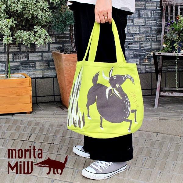 moritaMiW トートバッグ 森田 MiW クスクス タコ ヤギ コットン マチ有