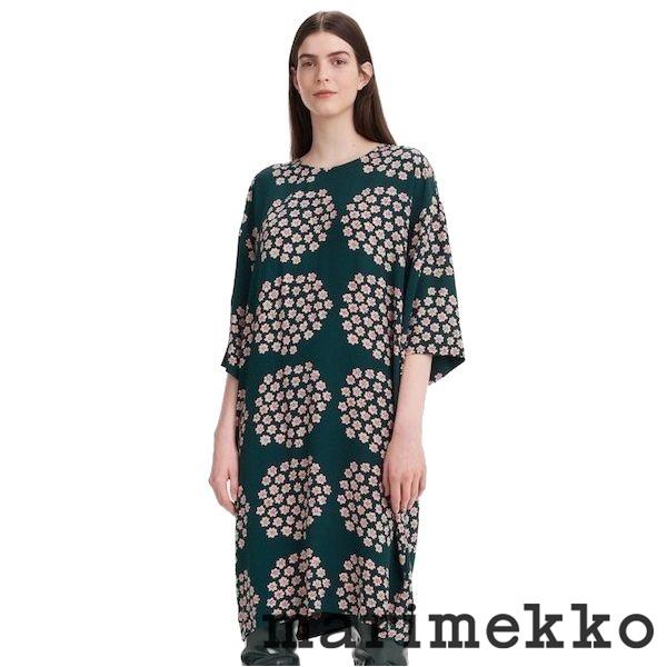 マリメッコ Marimekko ワンピース Todellinen Puketti ダークグリーン ベージュ ウニッコ Sd 北欧セレクトfynda 通販 Yahoo ショッピング
