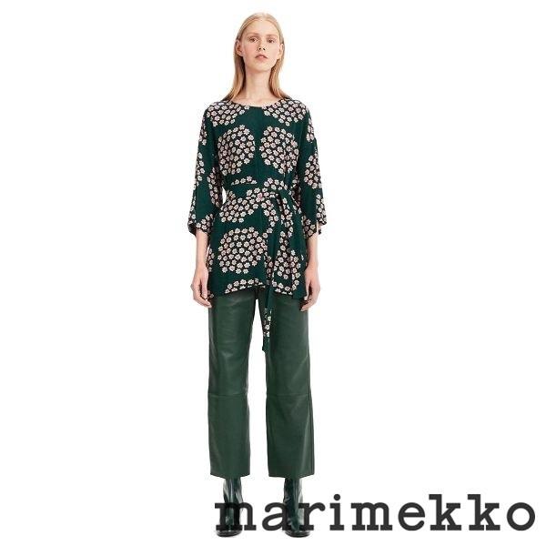 マリメッコ marimekko トップス Todella Puketti ダークグリーン