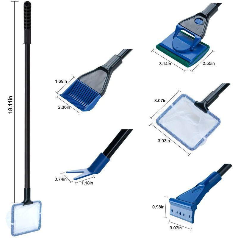 最大46 Offクーポン Sinonome 5 In 1 多機能水槽掃除ツール アクアリウムクリーニングキット ゴミ取りネット 砂利掃除 プロレイザー 水草クリップ Mediterraneanfields Com