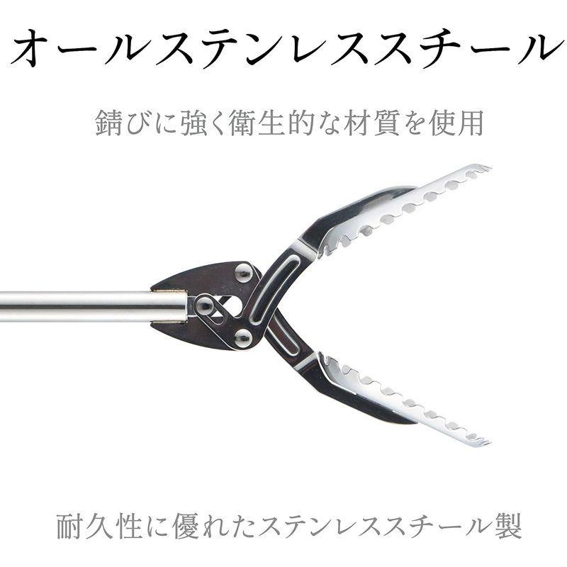 入荷予定 Fth オールステンレス マジックハンド つかみ棒 リーチャー 拾い上げ ツール 高耐久 ゴミ拾い ヘビ捕獲 トング お助け万能ロングハンド Disnak Nttprov Go Id