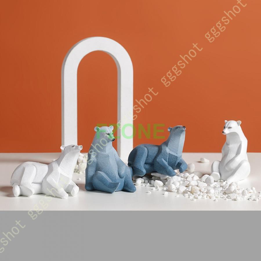 抽象的 白熊の置物 シロクマ オーナメント フィギュア アニマルオブジェ 動物の彫刻 北極熊置物 白熊の像 しろくま テーブル装飾 ギフト用 部屋装飾品｜fzone｜16