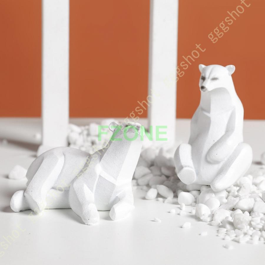 抽象的 白熊の置物 シロクマ オーナメント フィギュア アニマルオブジェ 動物の彫刻 北極熊置物 白熊の像 しろくま テーブル装飾 ギフト用 部屋装飾品｜fzone｜10